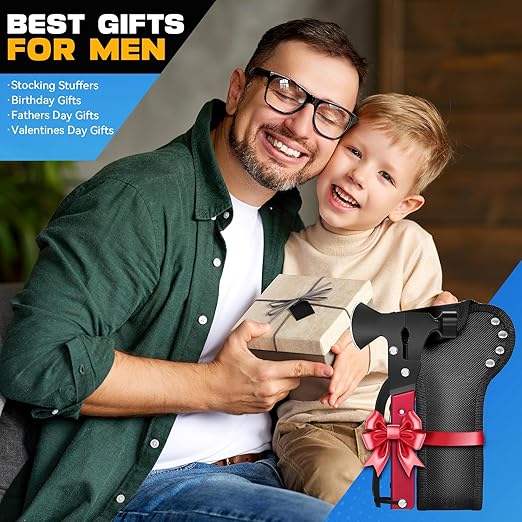Gifts for Men, 15 in 1 Multitool Axe for Camping, Hunting, Hiking, Birthday Gifts for Men, Dad, Him, Husband, Boyfriend, Women, Mens Gift from Daughter, Wife, Son, Red