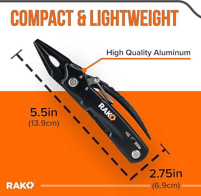 RAK Pro Tools Pliers Multitool - Cool Unique Gifts For Dads Who Have Everything - Compact DIY Survival Multi Tool Gift for Men, Husband, Handyman - Backpacking & Camping Accessories (Pack of 2)