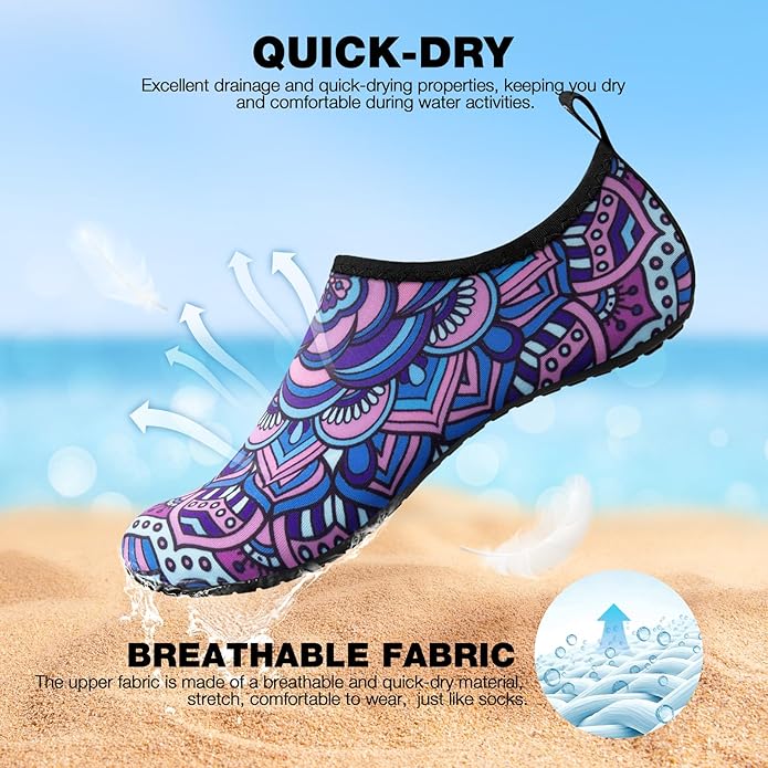 SIMARI Water Shoes Women Men Aqua Socks Beach Barefoot Quick Drying Aqua Aerobics Swim Pool Non Slip Outdoor Travel Essentials Surf River Lake Snorkeling Kayak Yoga Adult Youth