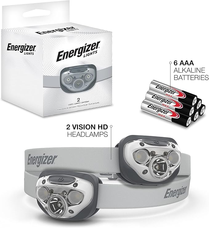 Energizer LED Headlamp PRO (4-Pack), IPX4 Water Resistant Headlamps, High-Performance Head Light for Outdoors, Camping, Running, Storm, Survival LED Light for Emergencies (Batteries Included)