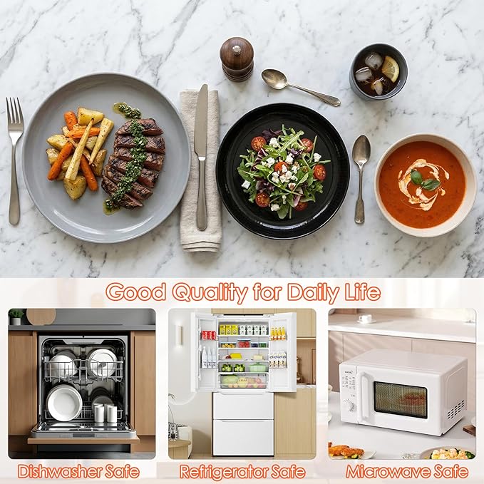 Unbreakable Dinnerware Sets for 4 People,16pcs Camping Plates and Bowls Set, Reusable Picnic Set plastic Plates, Cups, Bowls for Children, Adult, Party, Home