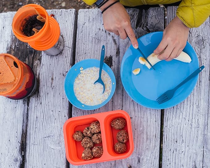 ustPackWare Dish Set with Mesh Bag, BPA Free Construction and Eating Utensils for Hiking, Camping, Backpacking, Travel and Outdoor Survival