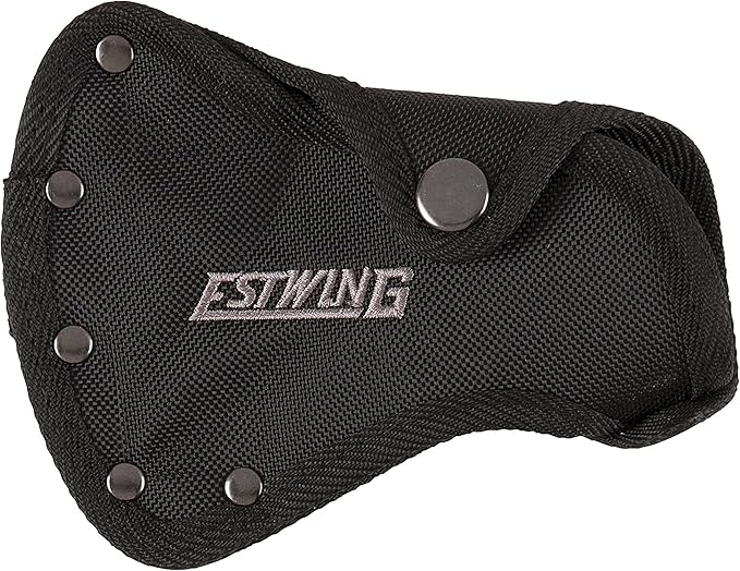ESTWING Camper's Axe - 14" USA Made Black Hatchet with Tent Stake Puller & Shock Reduction Grip - EB-25A
