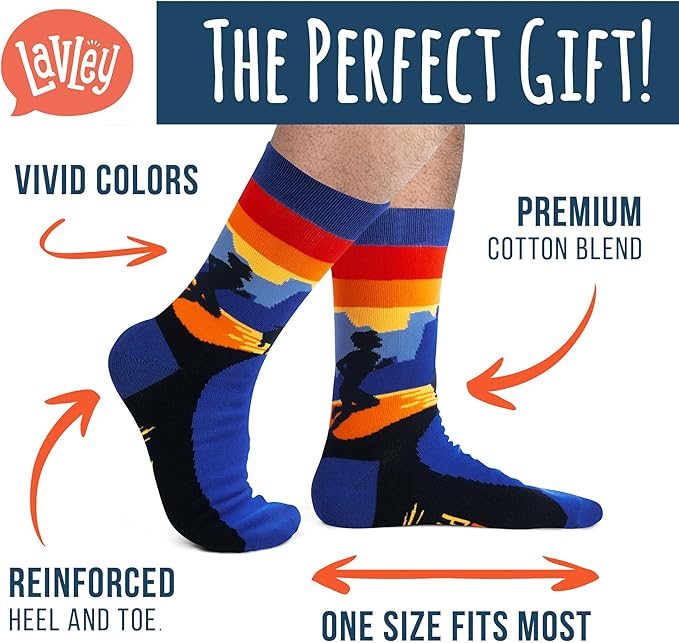 Lavley Outdoors Socks - Hiking and camping gifts for men and women - Great for nature lovers - Holiday or birthday gift