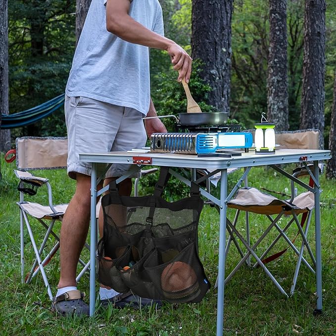 Xxerciz Camping Dish Drying Bag Collapsible Dish Drying Rack, Portable Mesh Dinnerware Drainer Organizer for RV Campers Travel Trailers Space Saving Camping Kitchen Storage Rack