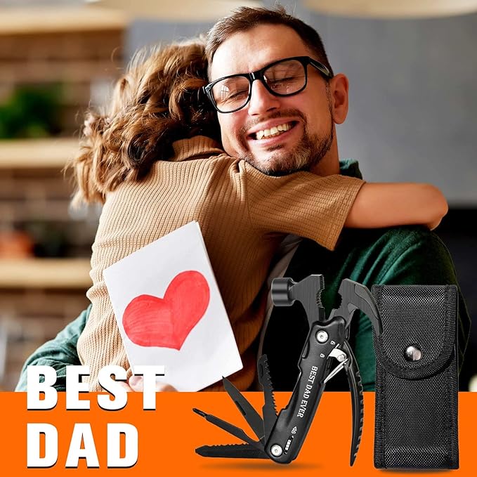 VEITORLD Gifts for Dad from Daughter Son Kids, Fathers Day, Dad Gifts Who Wants Nothing, Birthday Gift Ideas for Men Father Him, All in One Tools Mini Hammer Multitool, Cool Gadgets Presents