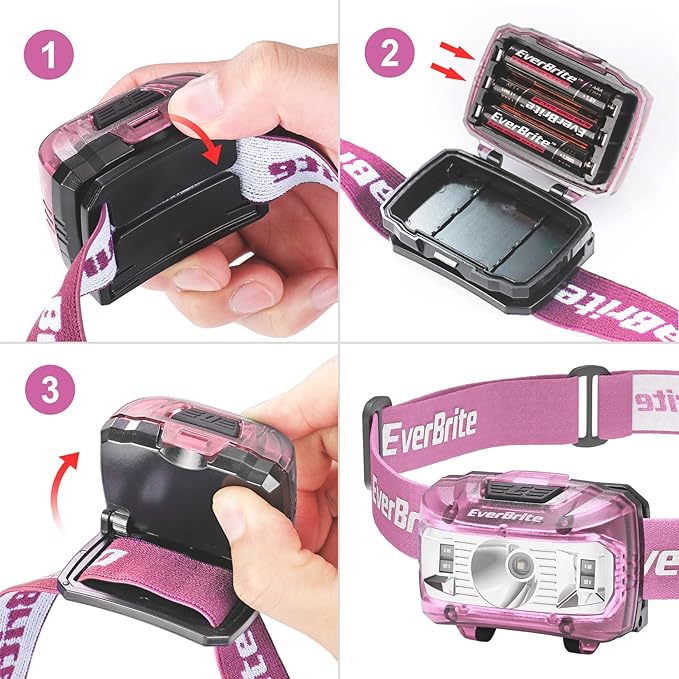 EverBrite Headlamp, 2 Pack Kids Headlamp with Red Light and Memory Function, Head Lamp for Adults and Kids with 5 Modes, Bright Headlamps for Camping, Running, Christmas Gifts, Batteries Included