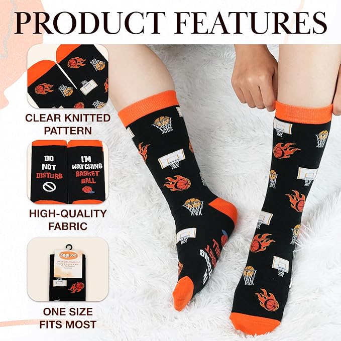 ZAGKOO Funny Sports Socks for Men, Women - Biking, Hiking, Skiing, Basketball, Pickleball, Disc Golf Socks - Christmas Gifts