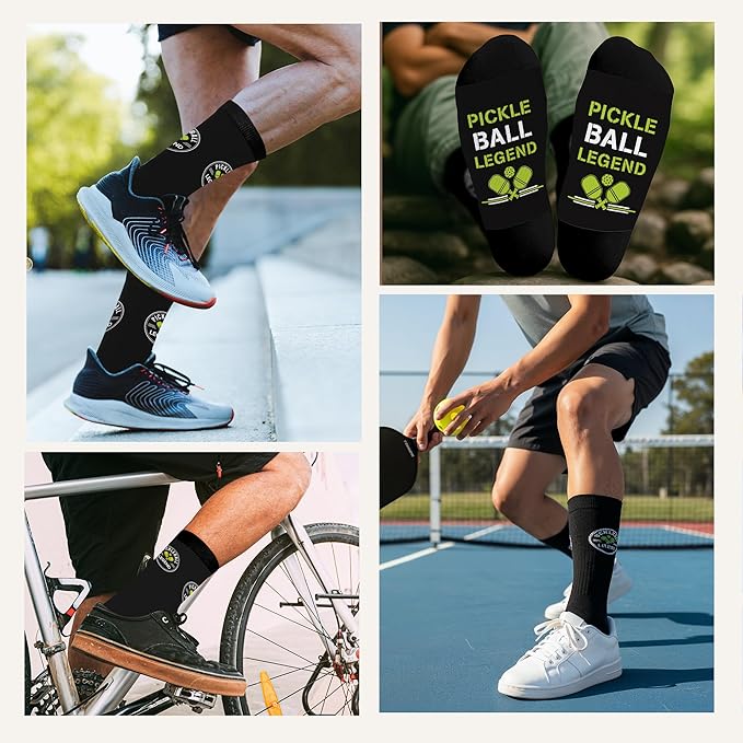 ZAGKOO Funny Sports Socks for Men, Women - Biking, Hiking, Skiing, Basketball, Pickleball, Disc Golf Socks - Christmas Gifts
