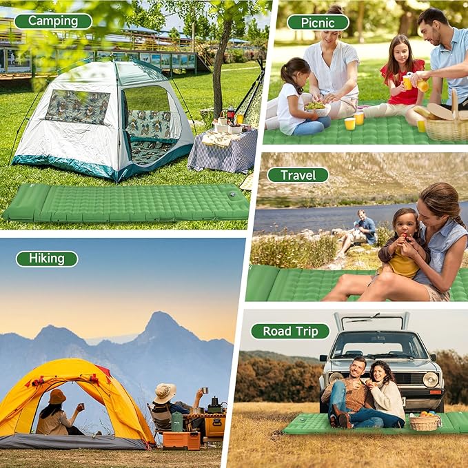 HiiPeak Sleeping Pad for Camping- Ultralight Inflatable Sleeping Mat with Built-in Foot Pump, Upgraded Durable Compact Camping Air Mattress for Tent, Backpacking, Hiking