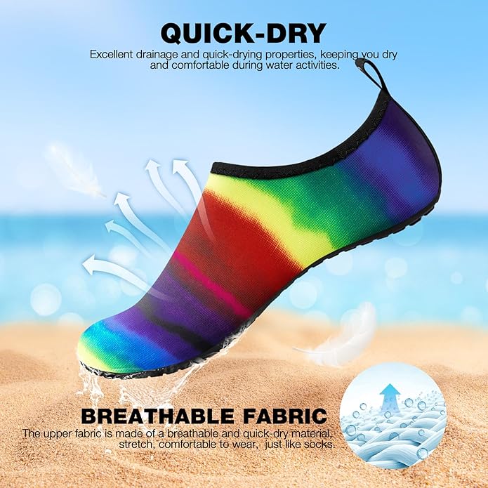 SIMARI Water Shoes Women Men Aqua Socks Beach Barefoot Quick Drying Aqua Aerobics Swim Pool Non Slip Outdoor Travel Essentials Surf River Lake Snorkeling Kayak Yoga Adult Youth