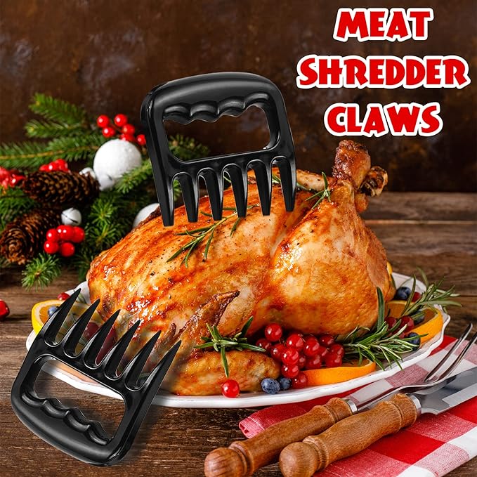 ROMANTICIST 27pcs Heavy Duty Grilling Gifts for Men Dad Fathers Day, Extra Thick BBQ Accessories Tools Set, Stainless Steel Grill Utensils Kit with Meat Claws, Canvas Bag for Outdoor Camping Black