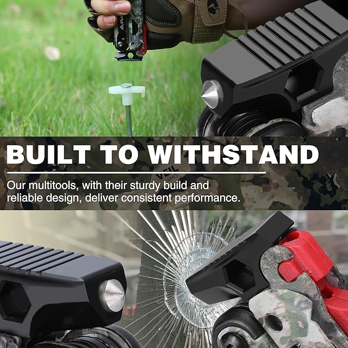 FLISSA Multitool, 18 in 1 Camo Multitool Pliers with Fire Starter, Window Breaker, Whistle, Stainless Steel EDC Gear with Sheath - Perfect for Survival, Simple Repair, Camping