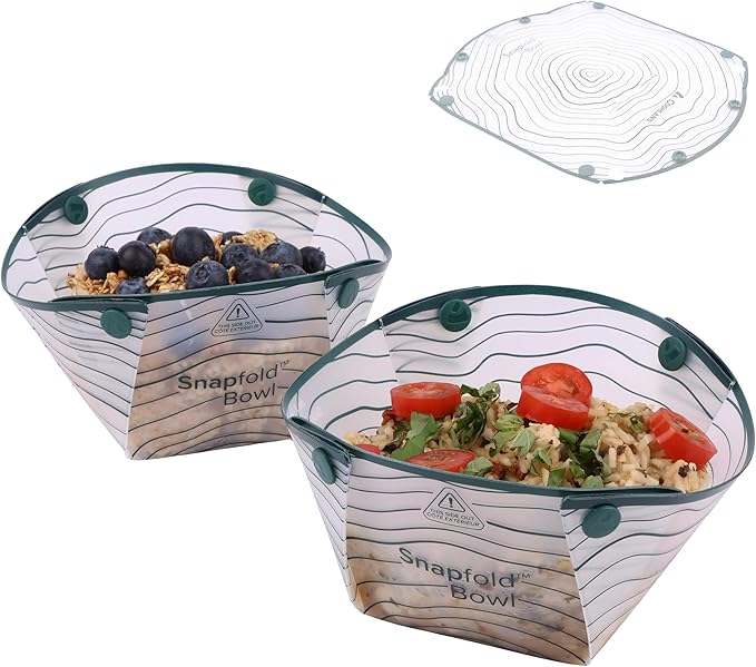 Coghlan's Snapfold™ Bowls 2-Pack – Collapsible, Lightweight and Leakproof for Camping, Hiking, Travel, Picnics, and Outdoor Adventures, BPA-Free, Foldable Space-Saving Design for Easy Storage