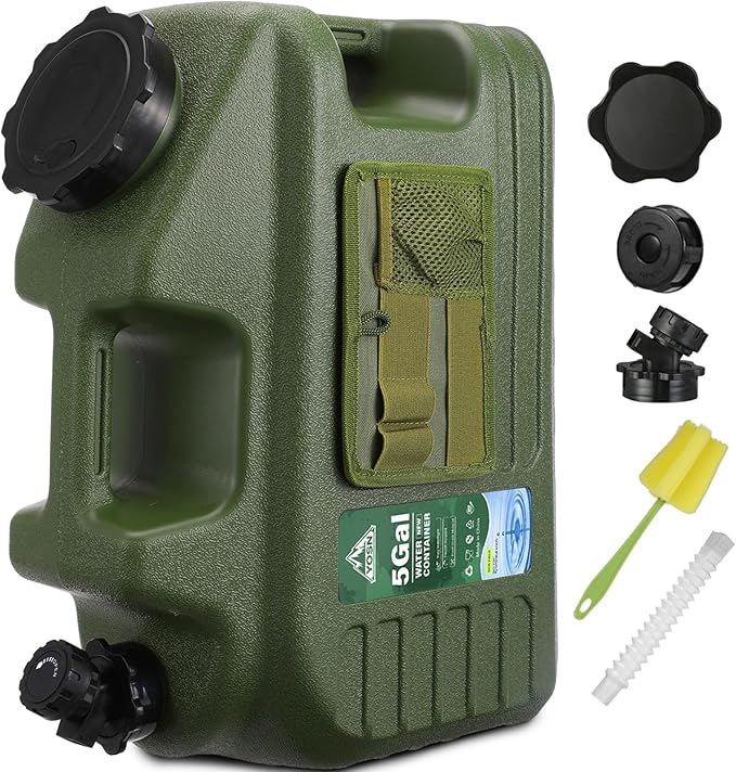 5 Gallon Water Jug, Camping Water Container, BPA Free Portable Water Dispenser with Spigot, Leak-Proof Large Camping Water Jug for Emergency Storage,Outdoor,Hiking