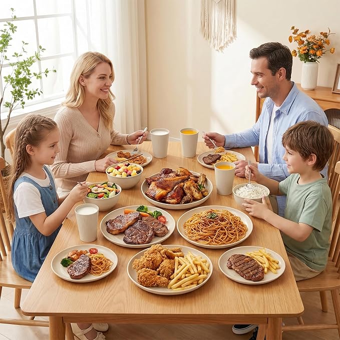 Unbreakable Dinnerware Sets for 4 People,16pcs Camping Plates and Bowls Set, Reusable Picnic Set plastic Plates, Cups, Bowls for Children, Adult, Party, Home
