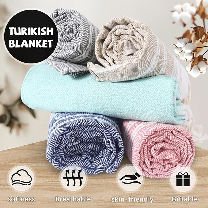 Genovega Extra Large Cotton Throw Blanket Queen Full Size Quilt Blanket Thin Lightweight Cooling Blanket for Hot Sleeper Items Breathable Comforter Summer Ice Cold Bedspread Linen Bed Sheet