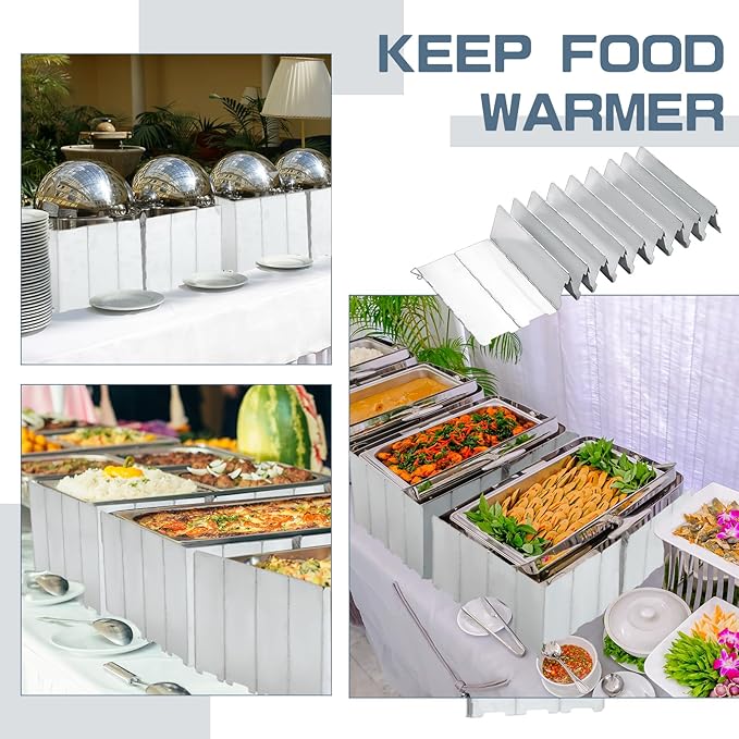 MorningRo 1 Pcs 20 Plate Chafing Dish Wind Stove Camping Guard 67 x 7.8'' Stainless Steel Wind Cover Folding Outdoor Windscreen with Drawstring Bag for Camp Picnic Burner Guard (Sliver)