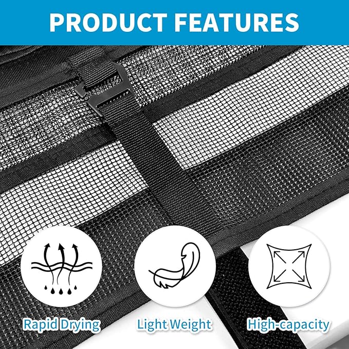 Collapsible Dish Drying Bag for Camping & RV - Portable Mesh Dish Rack Organizer, Compact Lightweight Sink Drying Solution for Travel Trailers, Outdoor Kitchens & Picnics (Black)