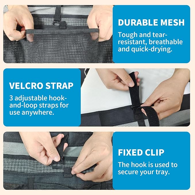 Collapsible Dish Drying Bag for Camping & RV - Portable Mesh Dish Rack Organizer, Compact Lightweight Sink Drying Solution for Travel Trailers, Outdoor Kitchens & Picnics (Black)