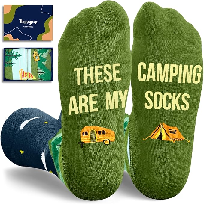 HAPPYPOP Sports Gifts for Men Women - Gifts for Camper Lifter, Hunting Golfing Socks