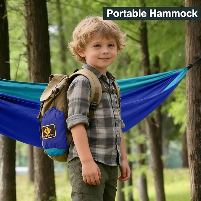 Hammock for Kids, Camping Hammock with Mosquito Net, Lightweight Nylon Portable Hammock with 10ft Tree Straps,Children Hammocks for Travel Hiking Backpacking Beach Patio