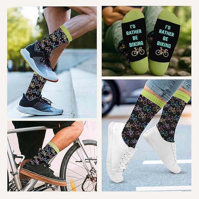 ZAGKOO Funny Sports Socks for Men, Women - Biking, Hiking, Skiing, Basketball, Pickleball, Disc Golf Socks - Christmas Gifts