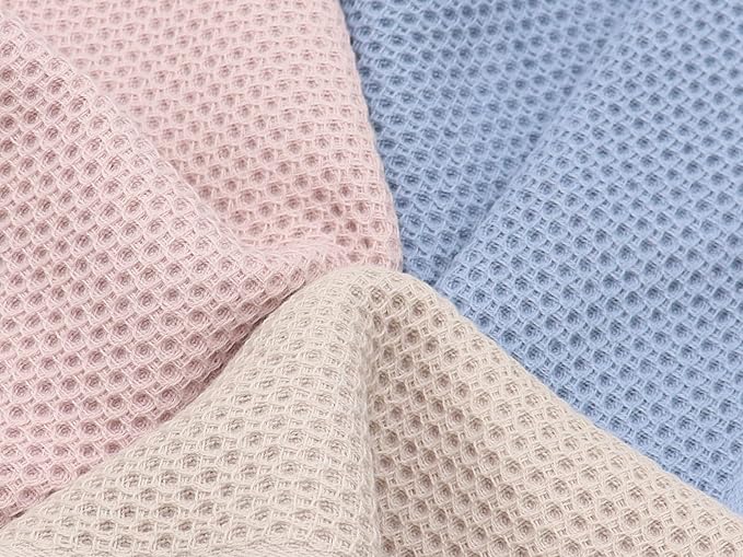 Mia'sDream Cotton Hand Face Head Towel Waffle Weave Kitchen Tea Towel Dish Towels, Soft and Absorbent Bath Guest Gym Towel Washcloths, 13inch x 28inch 3 Pack (Multi Color)