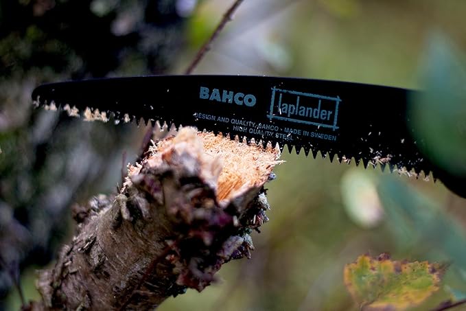Bahco BAH396LAP 7-1/2" Laplander Folding Saw for Trail Maintenance, Wood Processing, and Survival Use, Rust-Protected Blade, Secure Lock, Ergonomic Grip, Ideal Bushcraft and Camping Tool