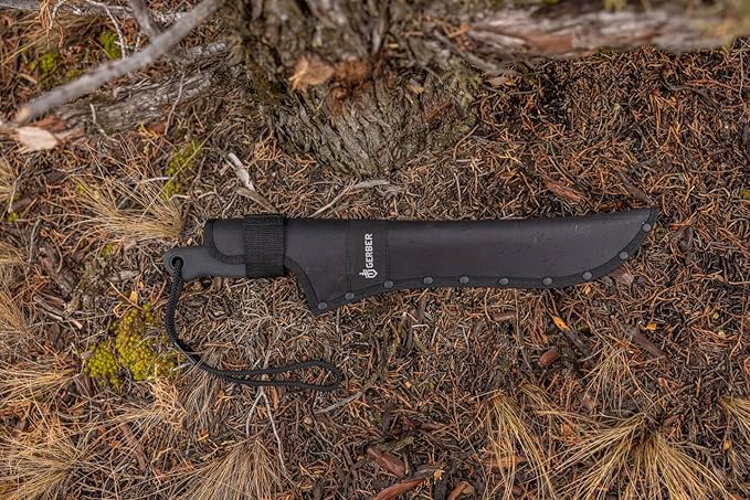 Gerber Gear Gator Machete 18.75" / 11.25" with Saw and Plain Edge Blade for Camping, Hunting, Gardening and Bushcraft, Includes a Gator Grip and Protective Sheath, Stainless Steel Blade