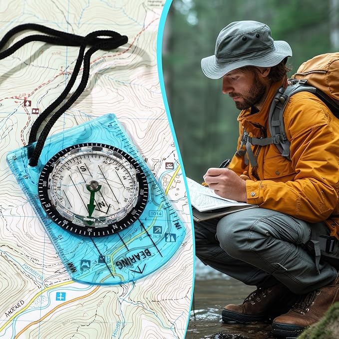 50 Pack Orienteering Compass Bulk Advanced Baseplate Compass Hiking Survival Camping and Navigation Tool Survival Gifts for Hiking Camping Backpacking Map Reading