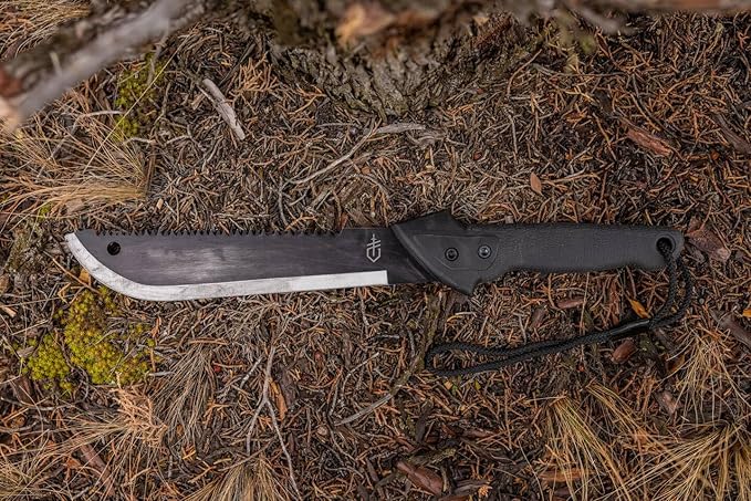 Gerber Gear Gator Machete 18.75" / 11.25" with Saw and Plain Edge Blade for Camping, Hunting, Gardening and Bushcraft, Includes a Gator Grip and Protective Sheath, Stainless Steel Blade