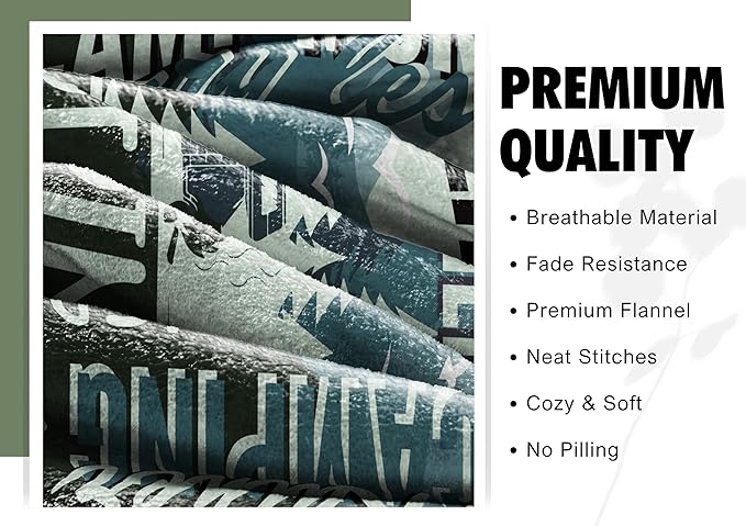 InnoBeta Camping Gifts for Women Men Lovers Throw Blanket, Happy Campers Decor Outdoor, RV Campsite Travel Hiking 40" x 50" - Happy Campers