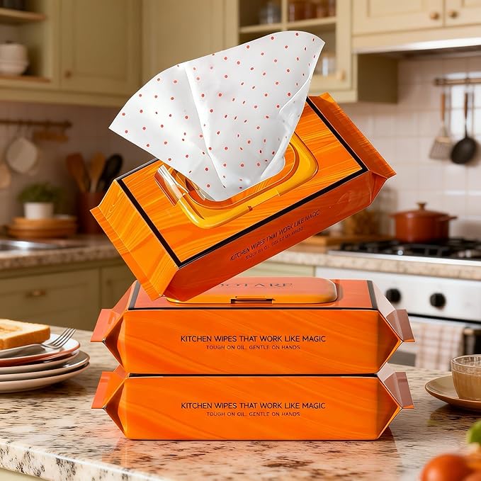 Dish Wipes, Disposable Pre-Soaped Heavy-Duty 3D Textured Kitchen Wet Cloths, Extra Large, All-in-One Dishwashing & Cleaning for Home & Camping, Handy Travel Essentials, 32 Count Each (3-Pack)