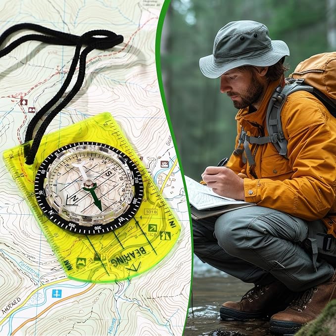 50 Pack Orienteering Compass Bulk Advanced Baseplate Compass Hiking Survival Camping and Navigation Tool Survival Gifts for Hiking Camping Backpacking Map Reading