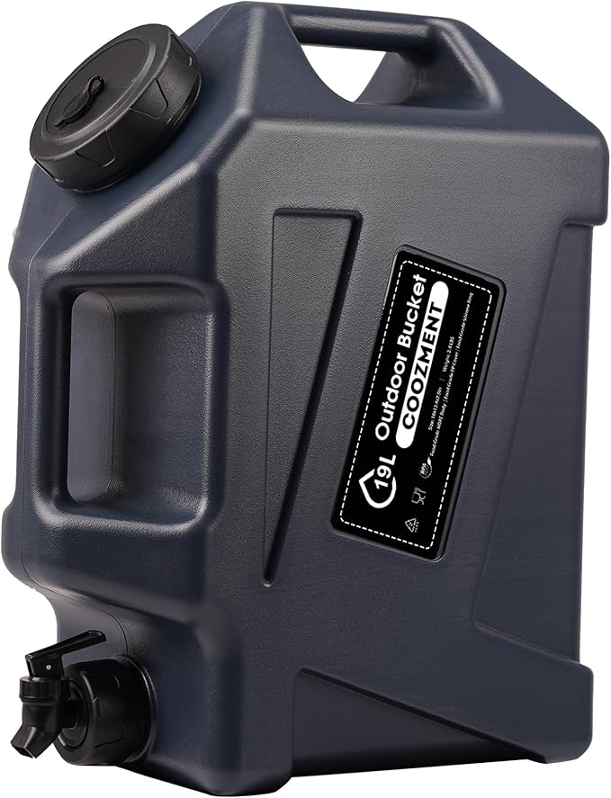 COOZMENT 3.2 Gallon/5 Gallon Water Containers with Spigot, BPA Free Water Jug, Military Green Water Tank, Multifunction Water Storage Containers for Camping Outdoor Hiking,Emergency Stroage