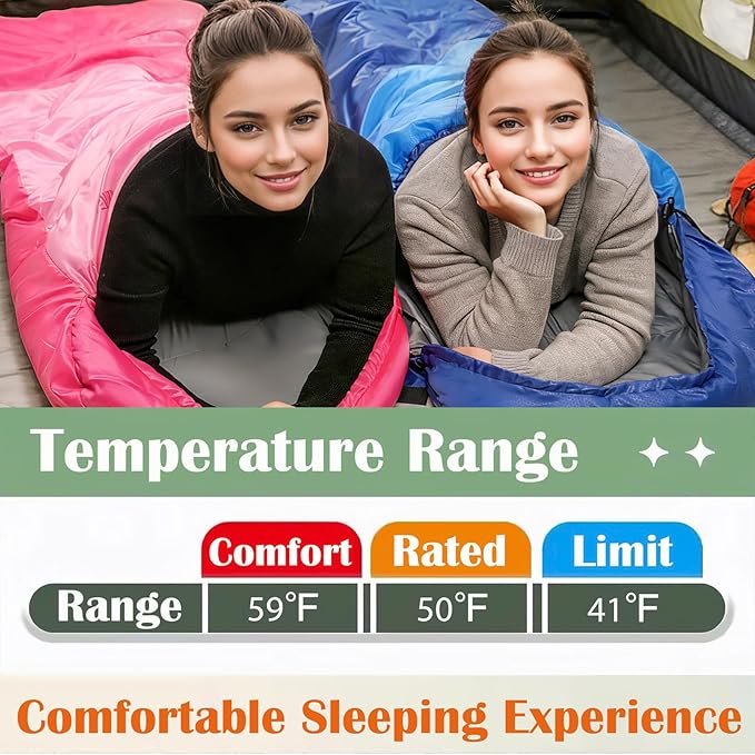 Sleeping Bags for Adults&Kids,Lightweight Waterproof Warm Weather Sleeping Bag,Compact Portable Sleeping Bag for Camping,Essentials Gear for Camping Hiking Outdoor Travel