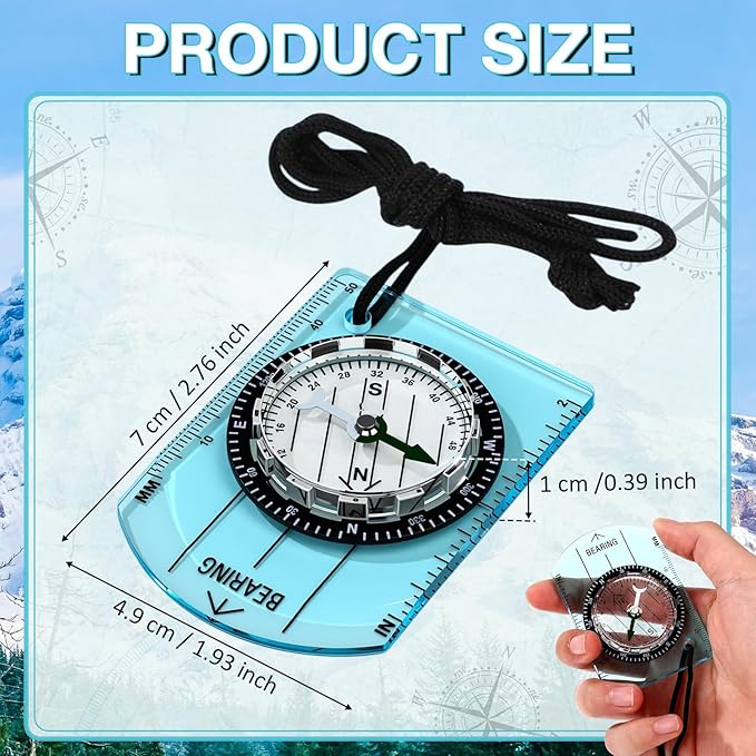 50 Pack Orienteering Compass Bulk Advanced Baseplate Compass Hiking Survival Camping and Navigation Tool Survival Gifts for Hiking Camping Backpacking Map Reading