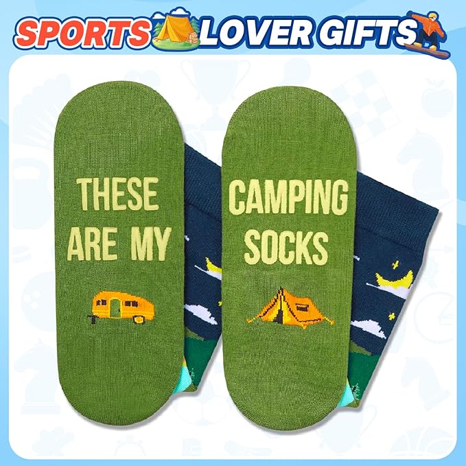 HAPPYPOP Sports Gifts for Men Women - Gifts for Camper Lifter, Hunting Golfing Socks