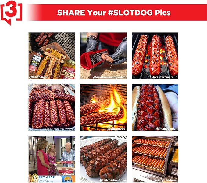 SLOTDOG - Hot Dog Slicing Tool - Orange - Griddle & Pellet Grill Special Edition For Griddles, Grills, Smoker, Air Fryer, Oven, BBQ, Campfire, Kitchen, Tailgating - Stainless Cutter Blades 10 inch