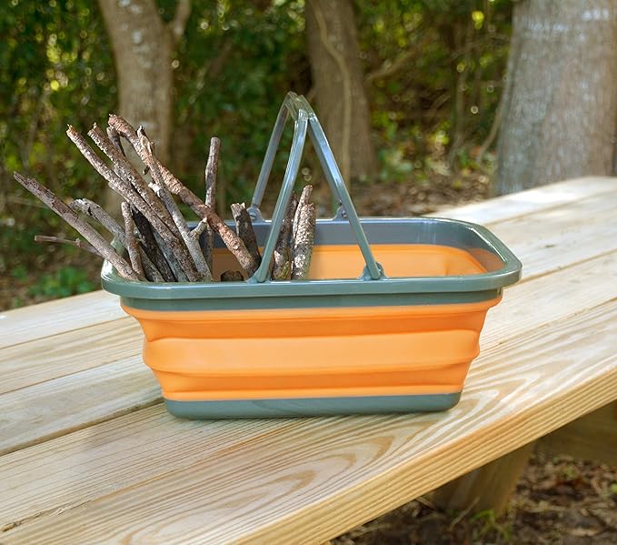 ustFlexWare Collapsible Sink with 2.25 Gal Wash Basin for Washing Dishes and Person During Camping, Hiking and Home