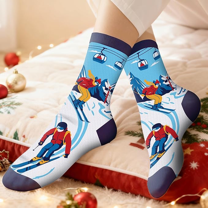 ZAGKOO Funny Sports Socks for Men, Women - Biking, Hiking, Skiing, Basketball, Pickleball, Disc Golf Socks - Christmas Gifts