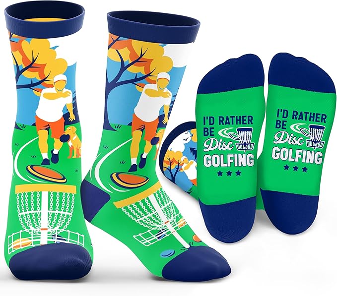 ZAGKOO Funny Sports Socks for Men, Women - Biking, Hiking, Skiing, Basketball, Pickleball, Disc Golf Socks - Christmas Gifts