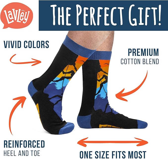 Lavley Outdoors Socks - Hiking and camping gifts for men and women - Great for nature lovers - Holiday or birthday gift