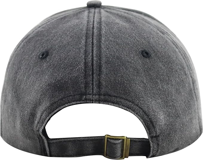 Unisex Camping Hair Don't Care Vintage Adjustable Baseball Cap Denim Dad Hat