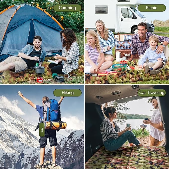 HiiPeak Sleeping Pad for Camping- Ultralight Inflatable Sleeping Mat with Built-in Foot Pump & Pillow, Upgraded Compact Camping Air Mattress for Tent, Backpacking, Hiking