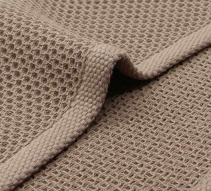 Mia'sDream Natural Cotton Tidy Dish Cloths Rags Waffle Weave Kitchen Towels, Soft and Absorbent Hand Towel Washcloths, 12inchx12inch 6 Pack (Brown)