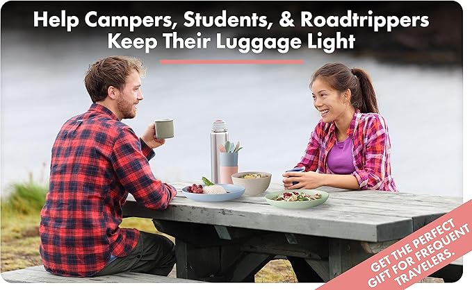 FOODLE Wheat Straw Dinnerware Set - BPA Free & Safety Certified - Lightweight & Unbreakable - Microwave & Dishwasher Safe - Camping, Dorm & RV Dishes - Reusable Kids Plates and Bowls Sets - For 6