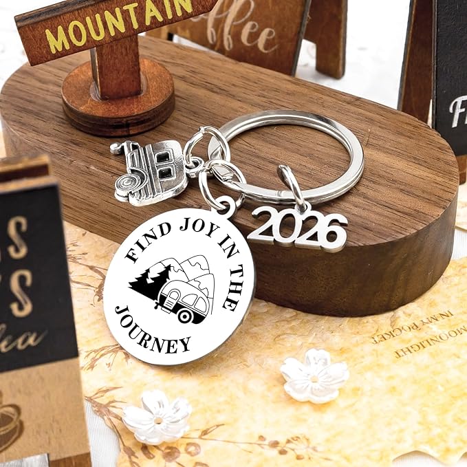 Camping Essentials Camping Must Haves 2026 Camper Keychain Gifts for Men Rv Accessories Best Gifts for Rv Owners Women Camper Accessories Find Joy In The Journey Keychain 2026