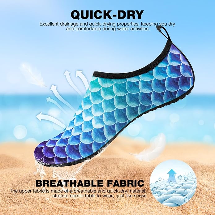 SIMARI Water Shoes Women Men Aqua Socks Beach Barefoot Quick Drying Aqua Aerobics Swim Pool Non Slip Outdoor Travel Essentials Surf River Lake Snorkeling Kayak Yoga Adult Youth